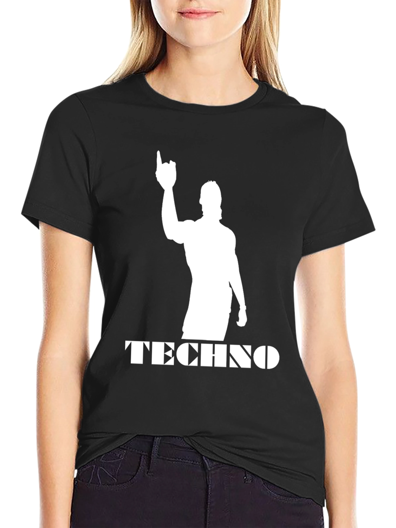 Techno Silhouette Black T-Shirt - Music Fan Apparel