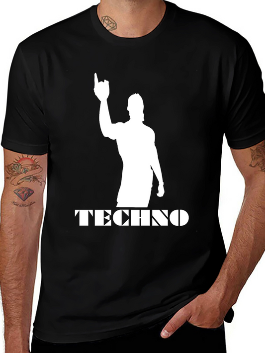 Techno Silhouette Black T-Shirt - Music Fan Apparel