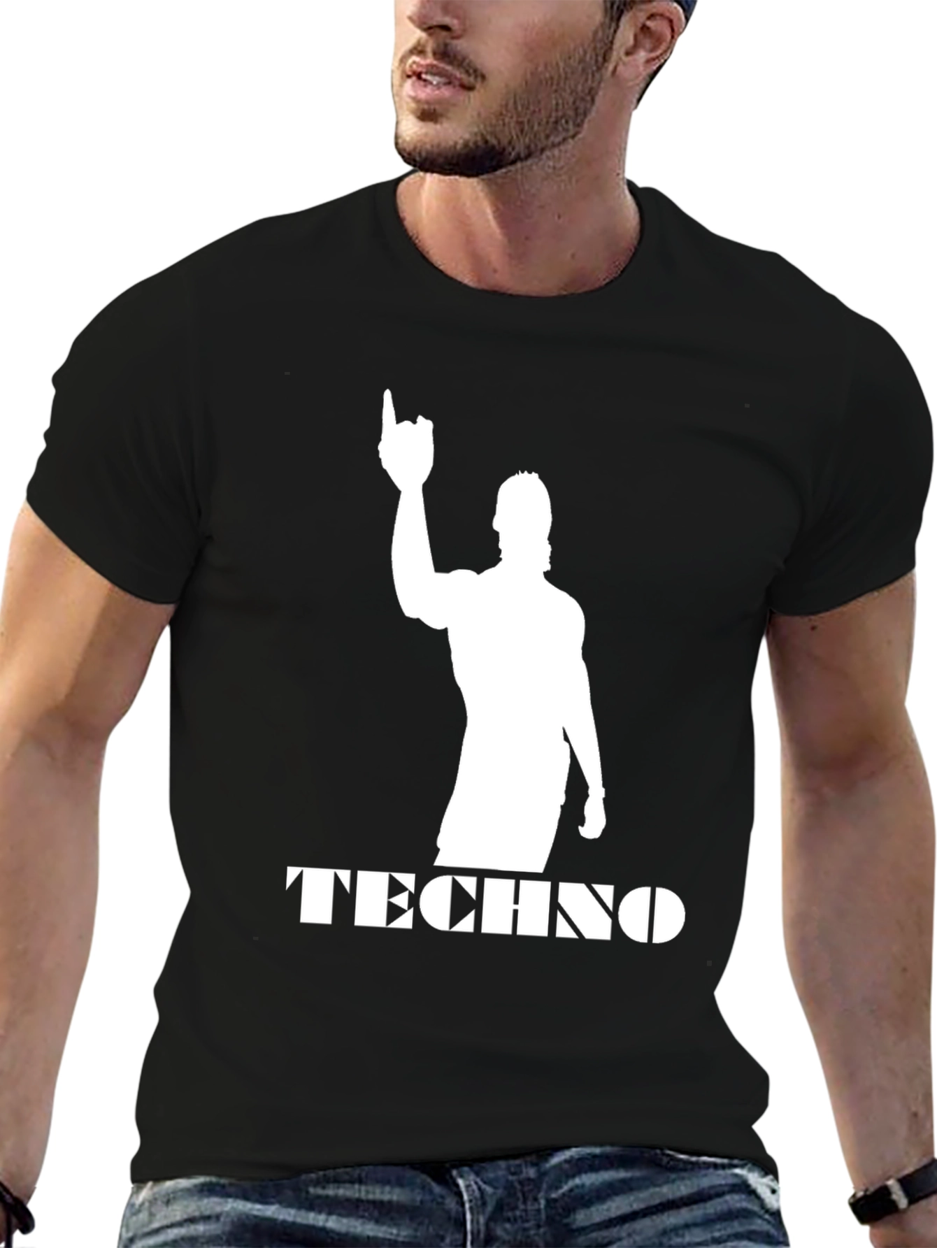 Techno Silhouette Black T-Shirt - Music Fan Apparel