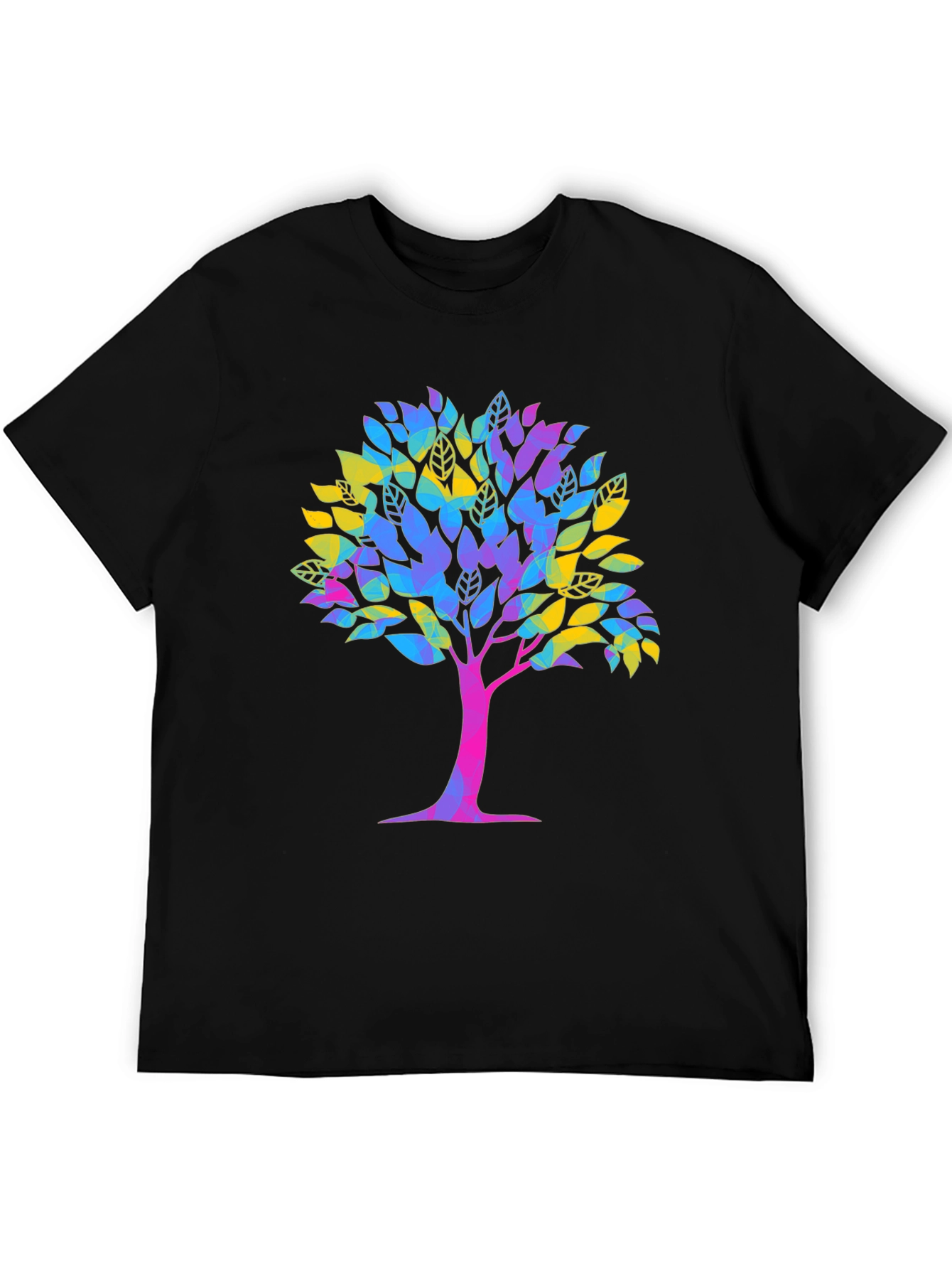 Vibrant Tree Graphic Tee - Unisex Black T-Shirt