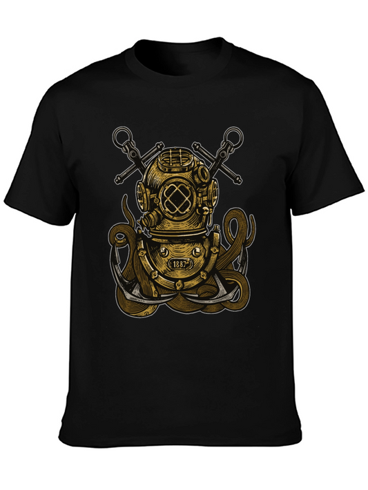 Vintage Diver Helmet Octopus T-Shirt