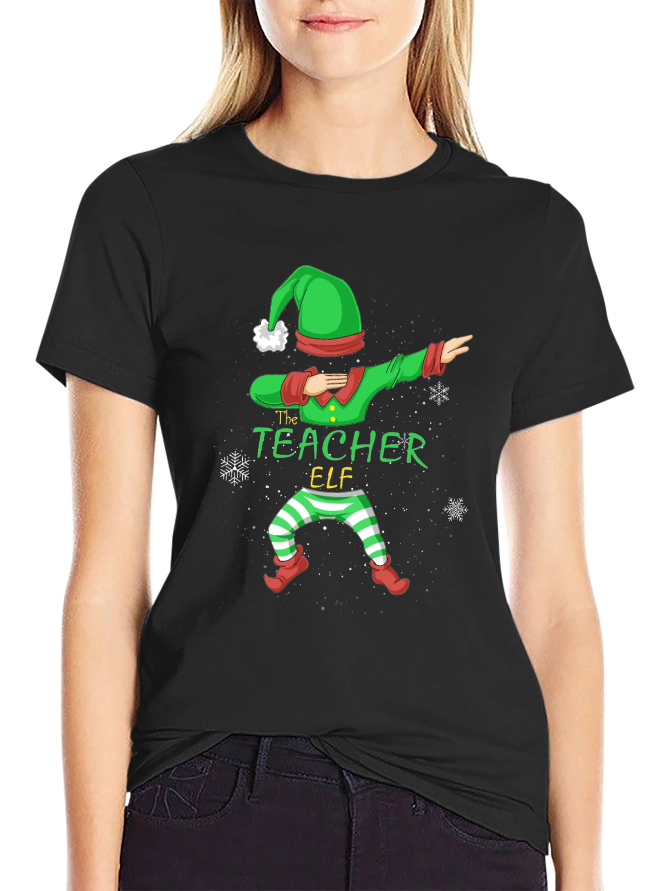 The Teacher Elf Dabbing T-Shirt