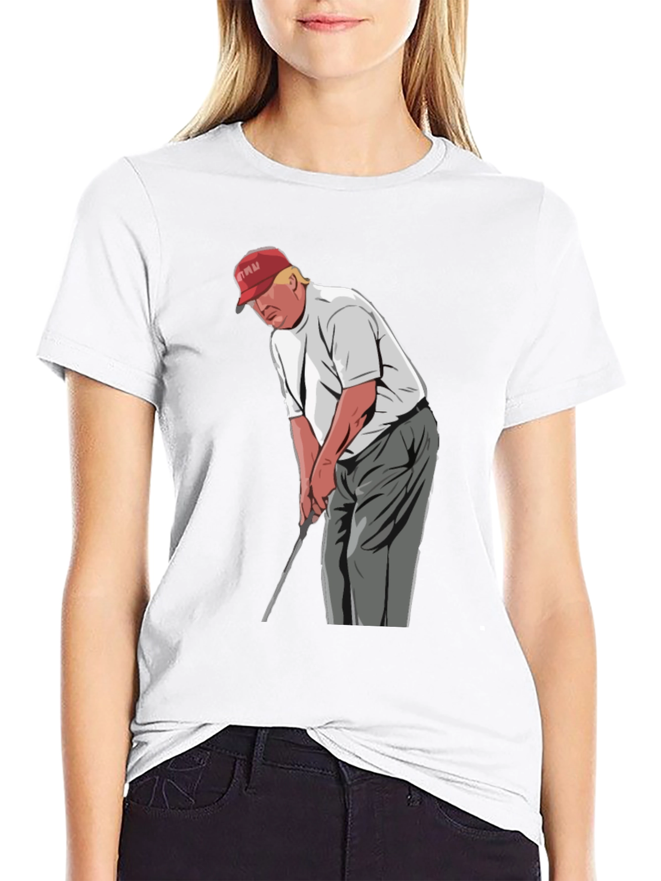 Trump Golfing Graphic T-Shirt - Novelty Tee