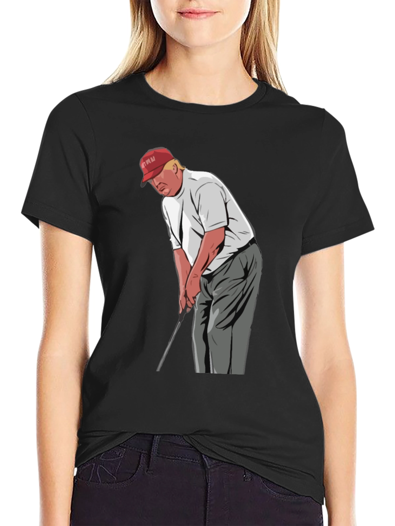 Trump Golfing Graphic T-Shirt - Novelty Tee