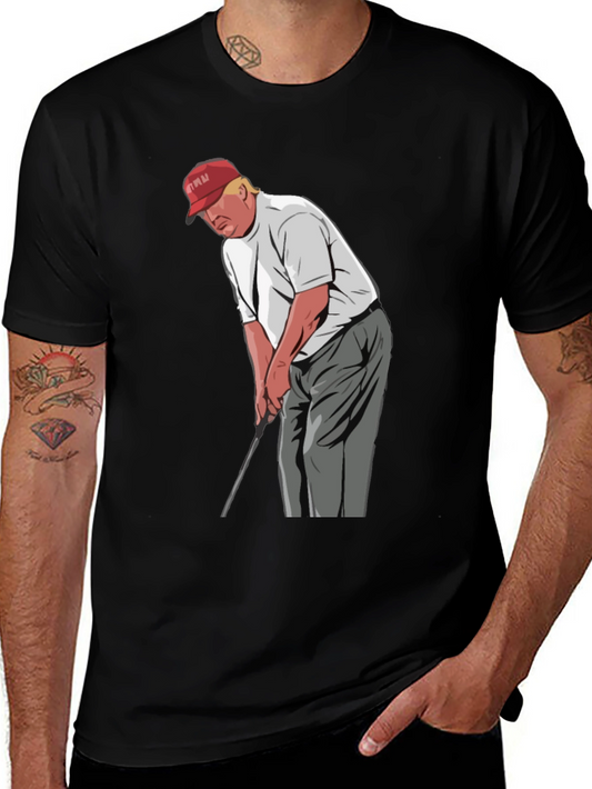Trump Golfing Graphic T-Shirt - Novelty Tee