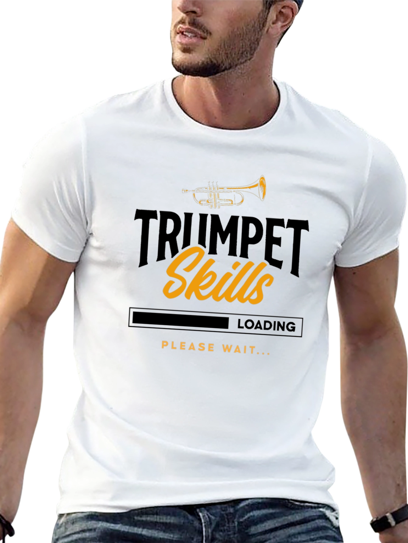 Trumpet Skills Loading Black Graphic Tee