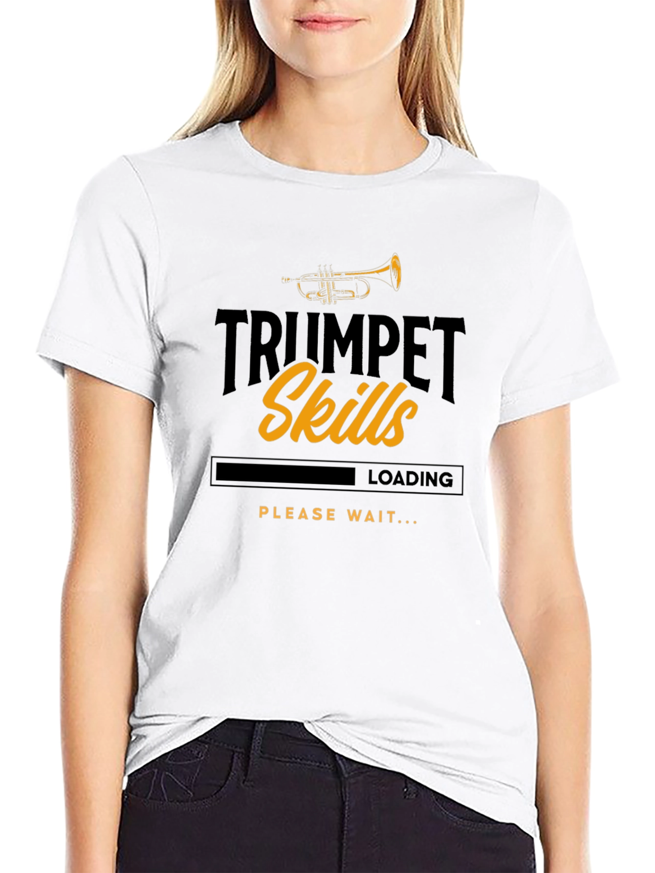 Trumpet Skills Loading Black Graphic Tee