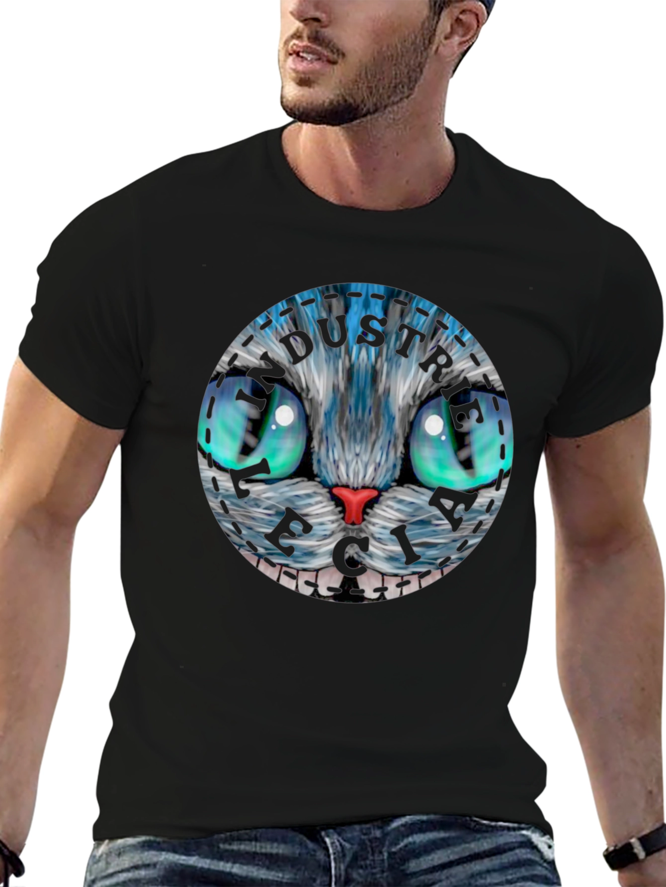 Whimsical Cat Face T-Shirt
