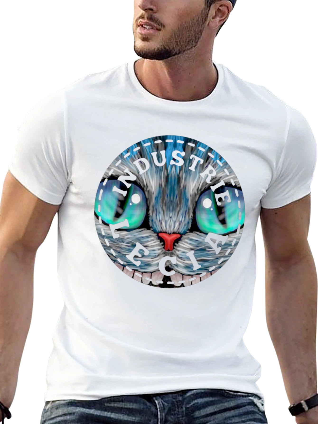 Whimsical Cat Face T-Shirt