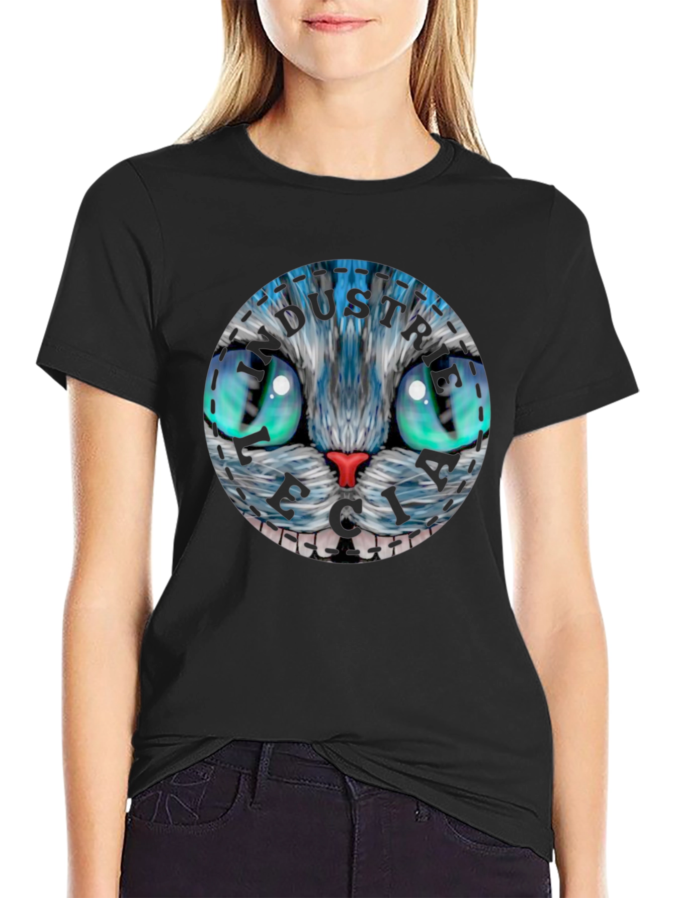 Whimsical Cat Face T-Shirt