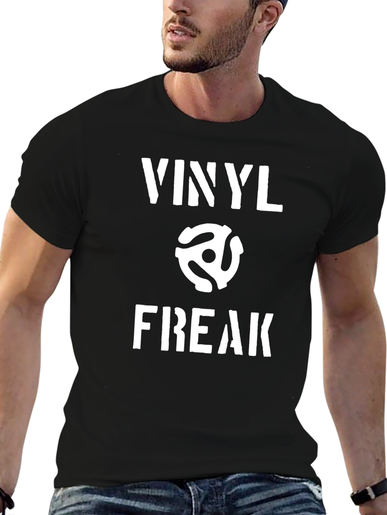 Vinyl Freak Black Graphic T-Shirt