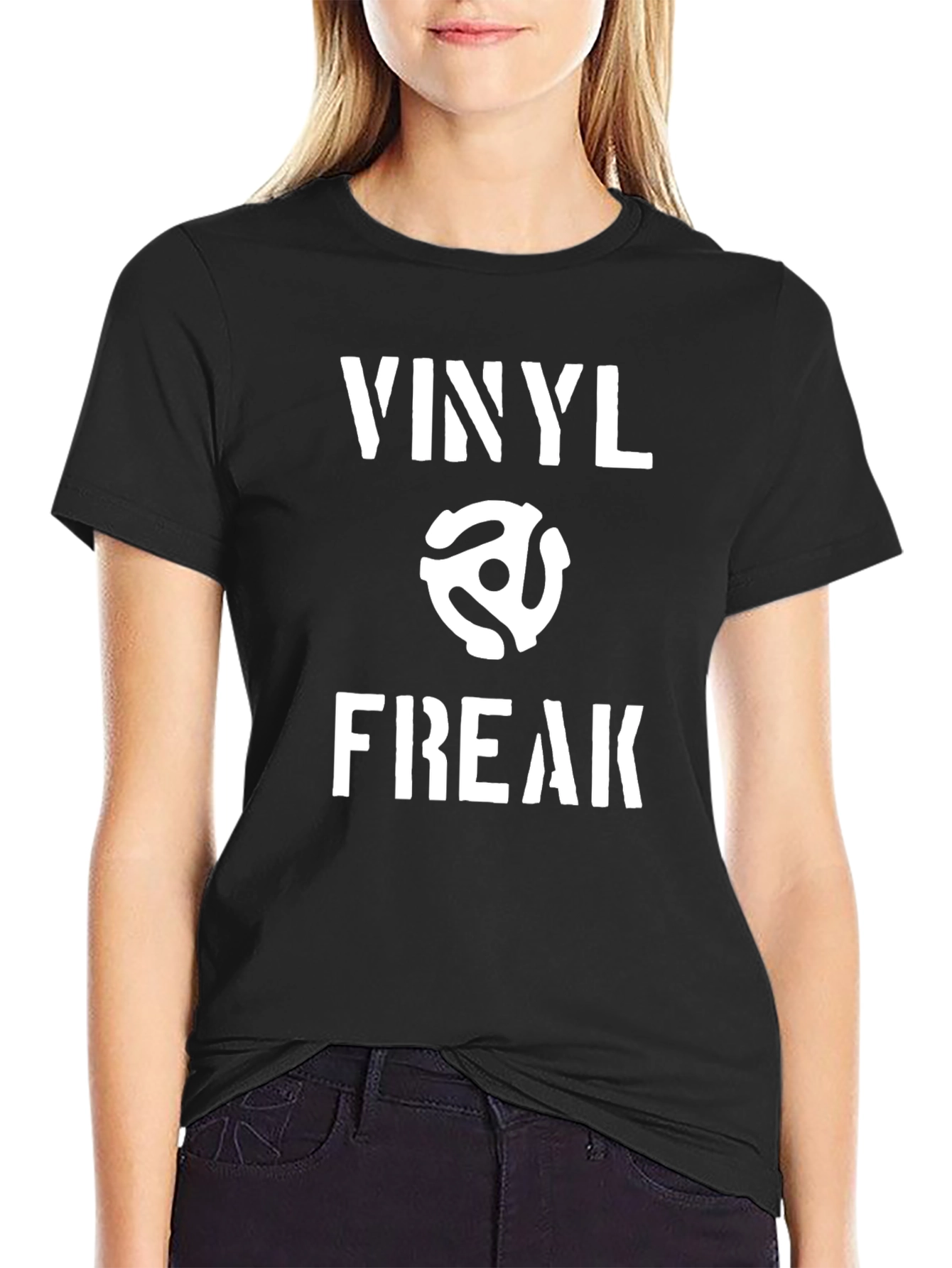Vinyl Freak Black Graphic T-Shirt