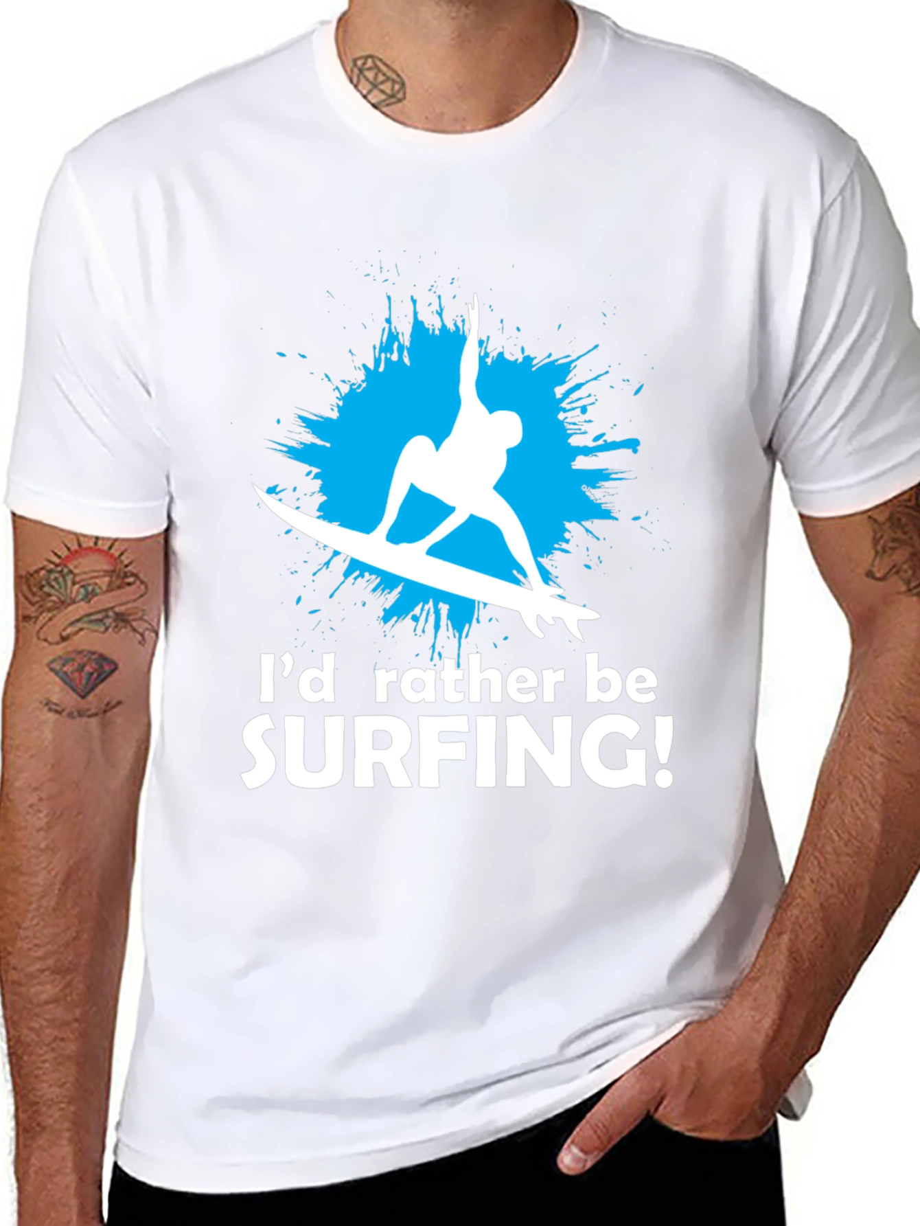 Surfing Graphic T-Shirt - Id Rather Be Surfing