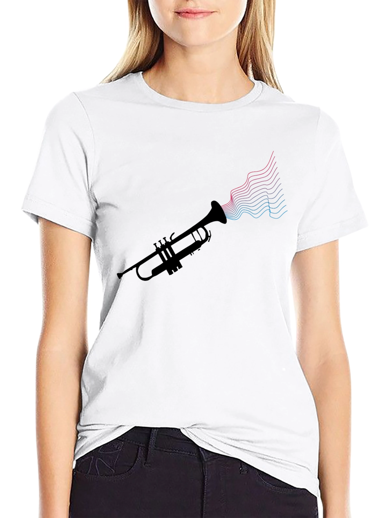 Trumpet Sound Wave Tee - Music Lovers Shirt