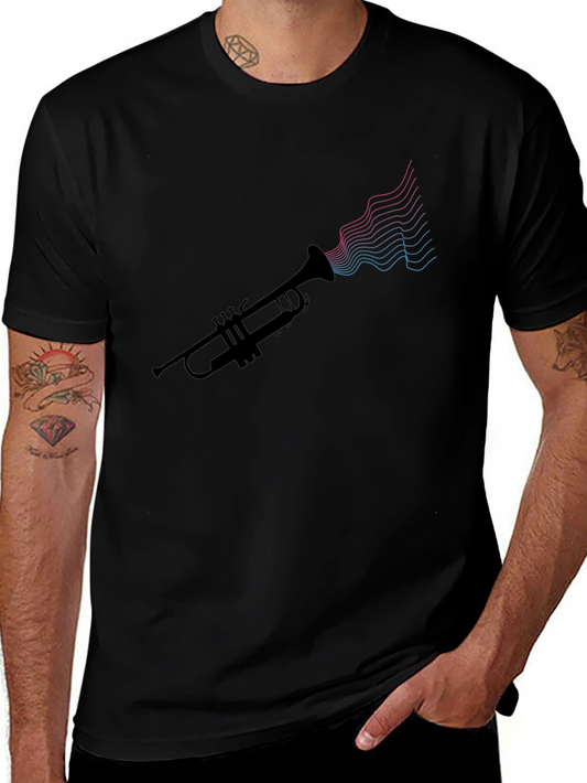 Trumpet Sound Wave Tee - Music Lovers Shirt