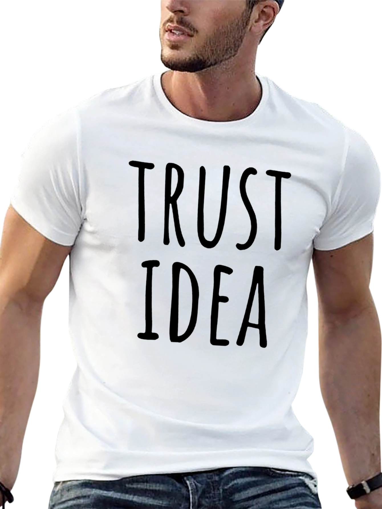 Trust Idea Black Crew Neck T-Shirt