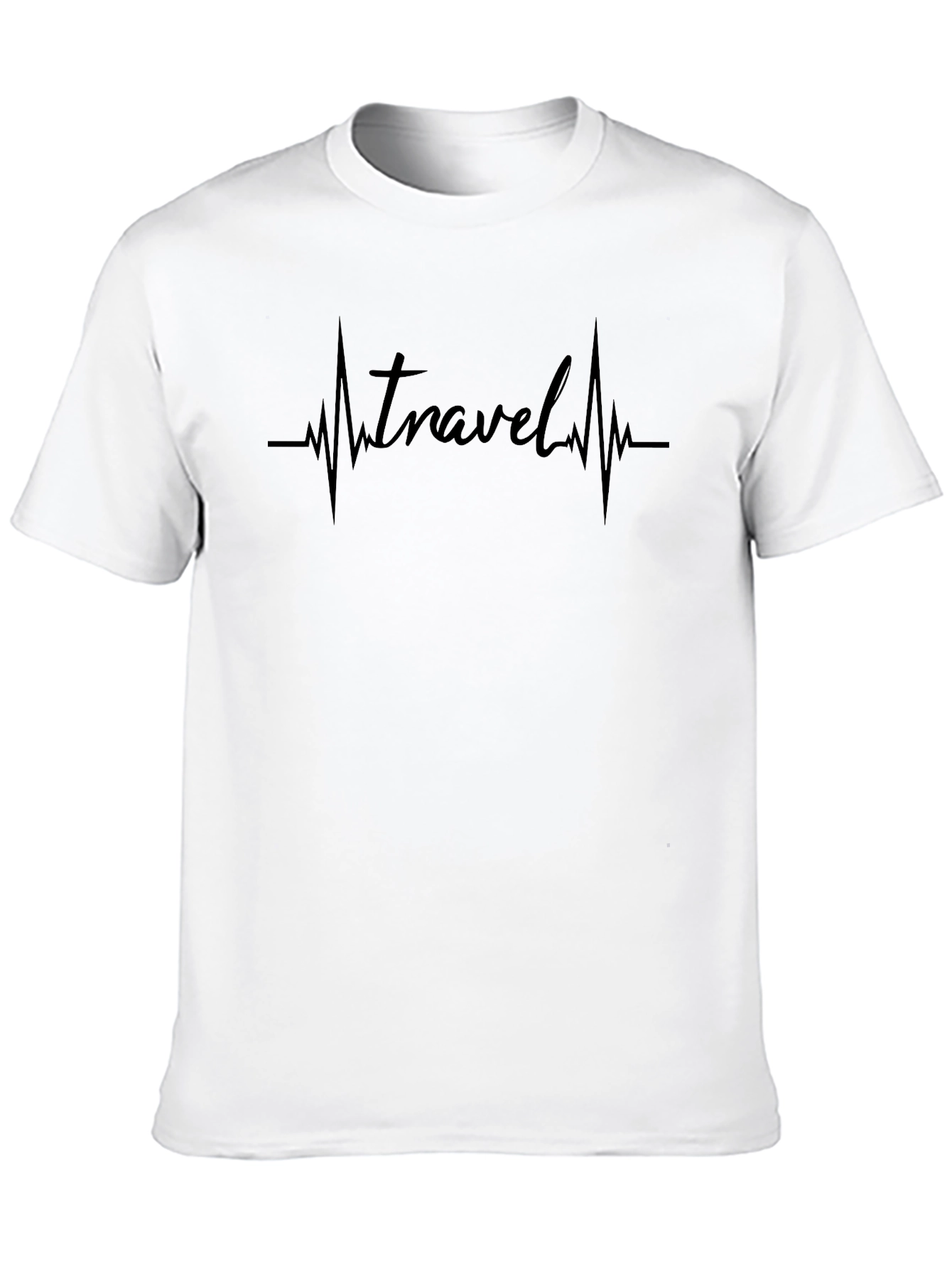 Travel Heartbeat Black T-Shirt