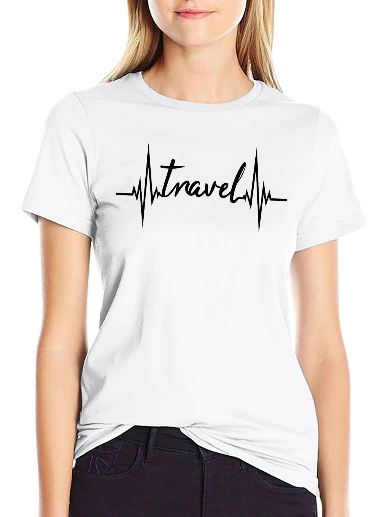 Travel Heartbeat Black T-Shirt