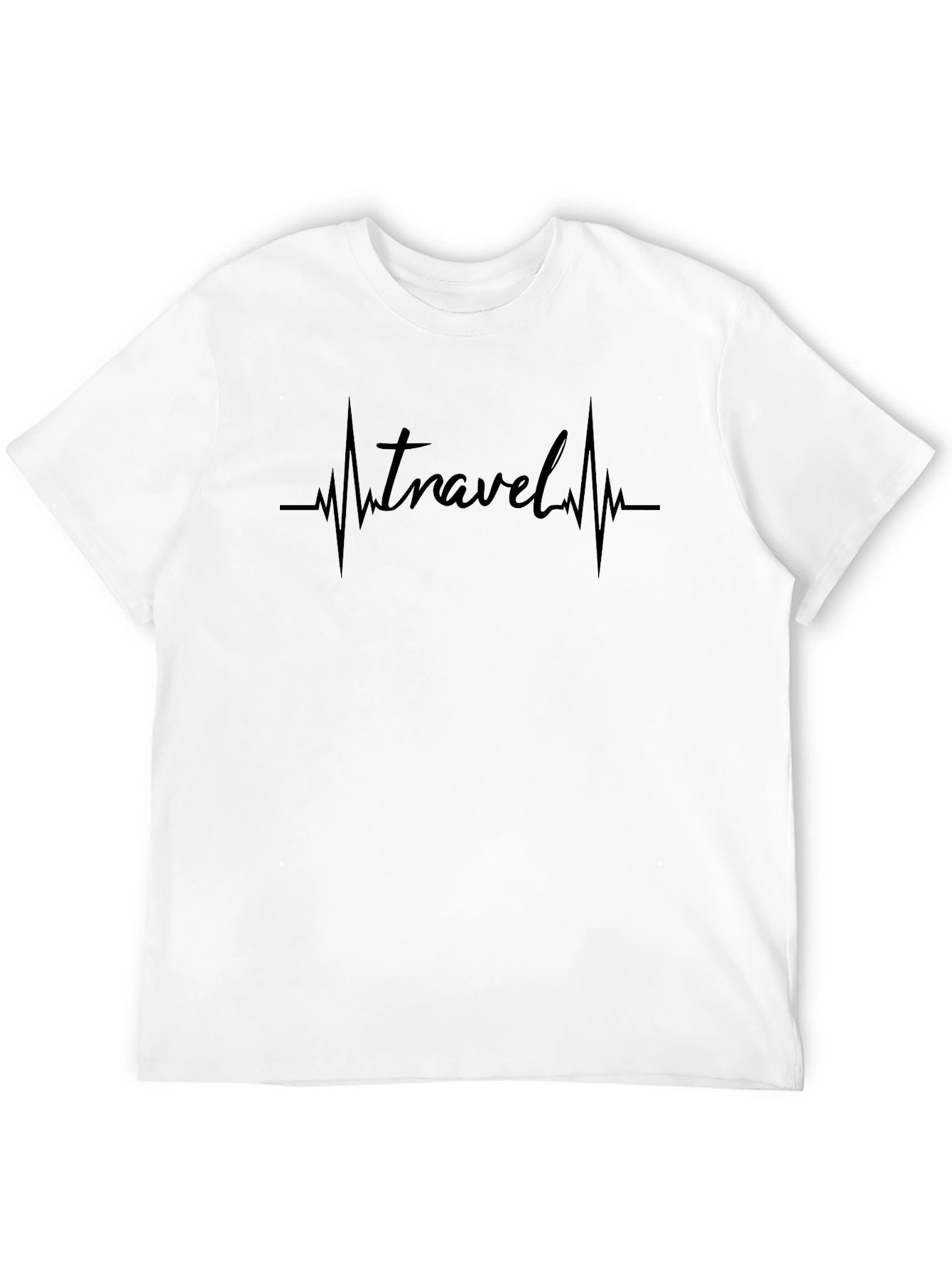 Travel Heartbeat Black T-Shirt