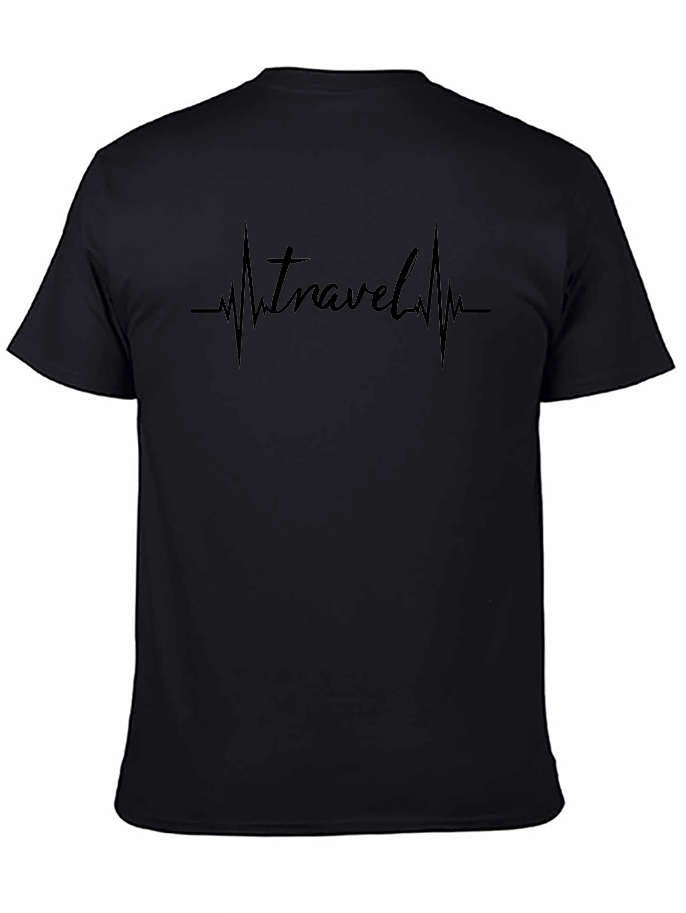 Travel Heartbeat Black T-Shirt