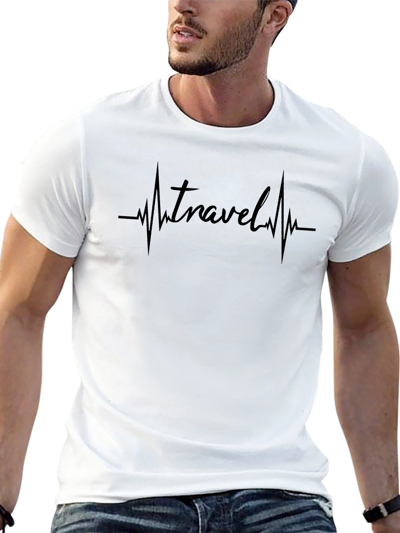 Travel Heartbeat Black T-Shirt
