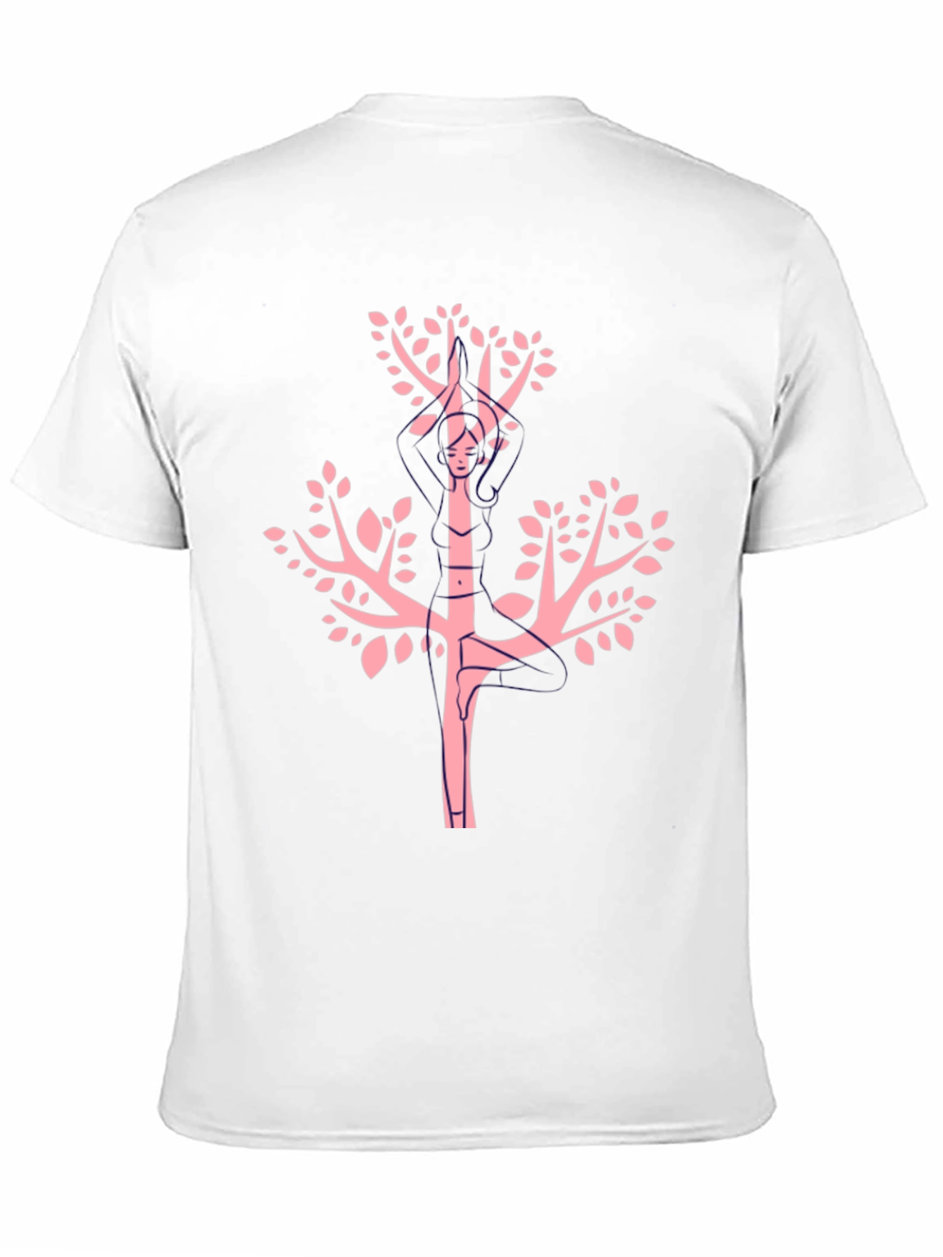 Unique Pink Tree Graphic Black Tee