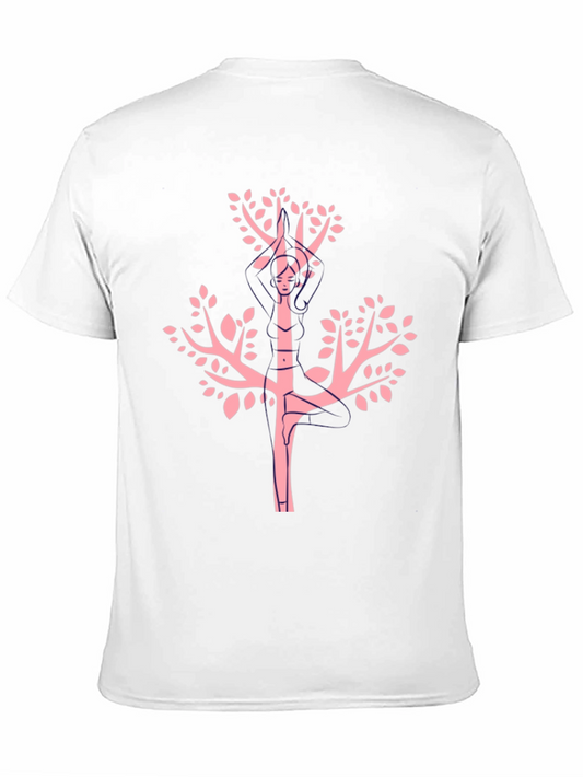 Unique Pink Tree Graphic Black Tee