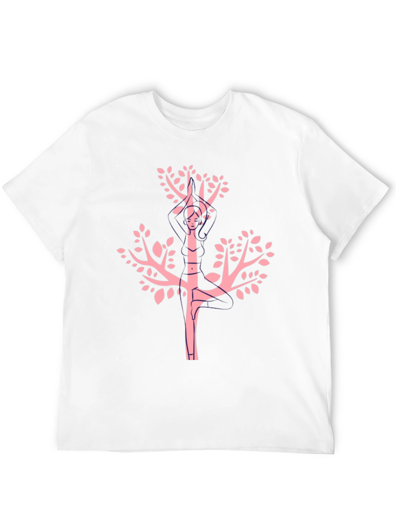 Unique Pink Tree Graphic Black Tee