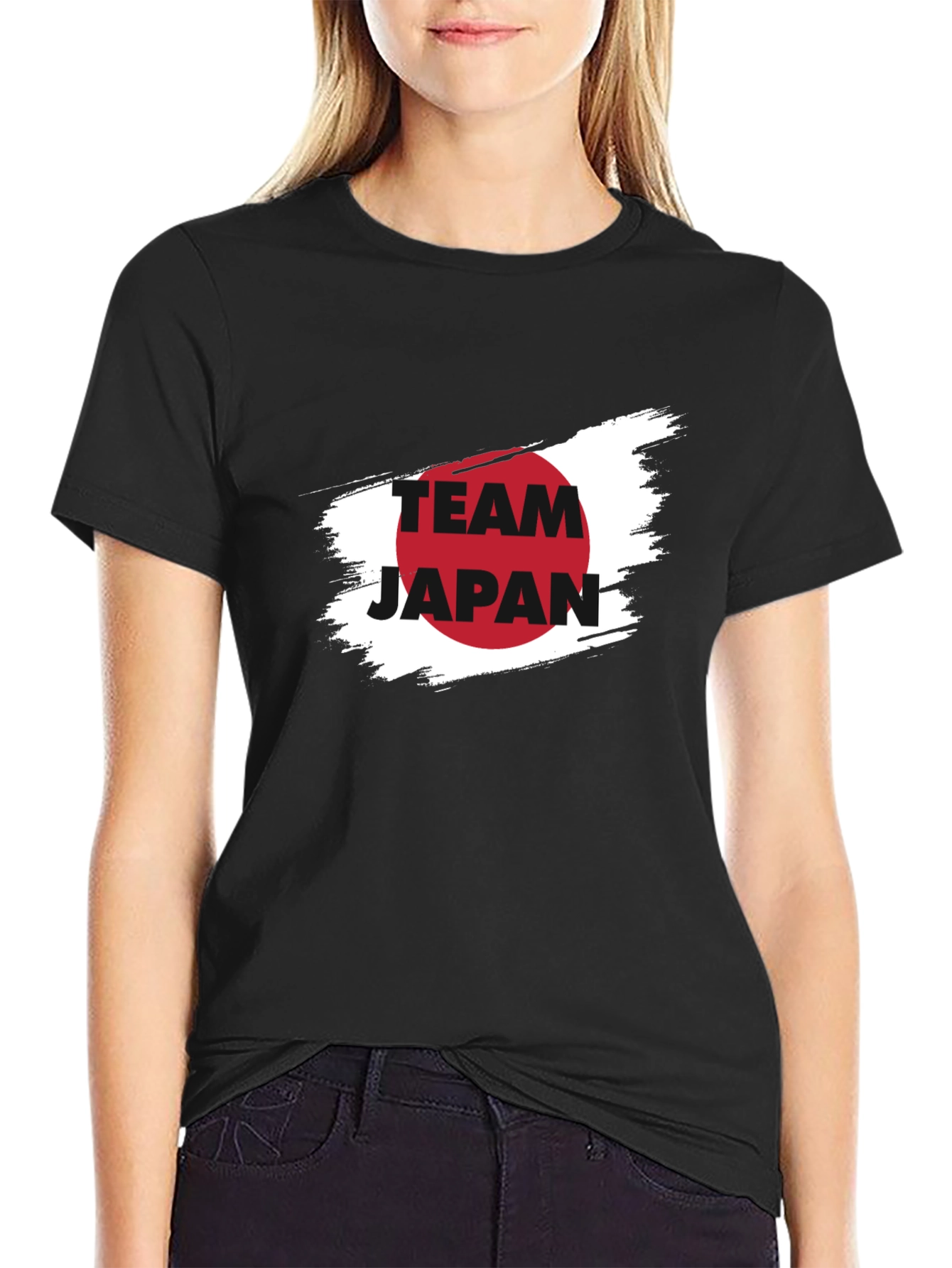 Team Japan Graphic Tee - Black Cotton T-Shirt
