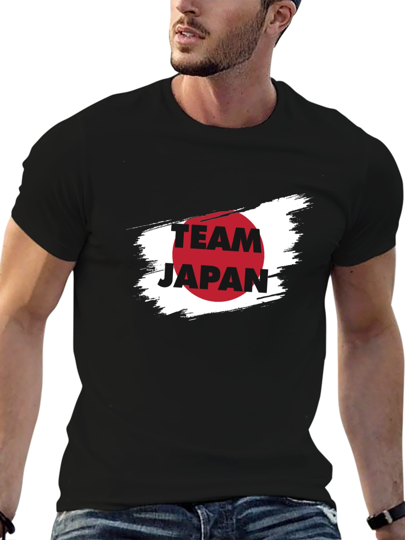 Team Japan Graphic Tee - Black Cotton T-Shirt