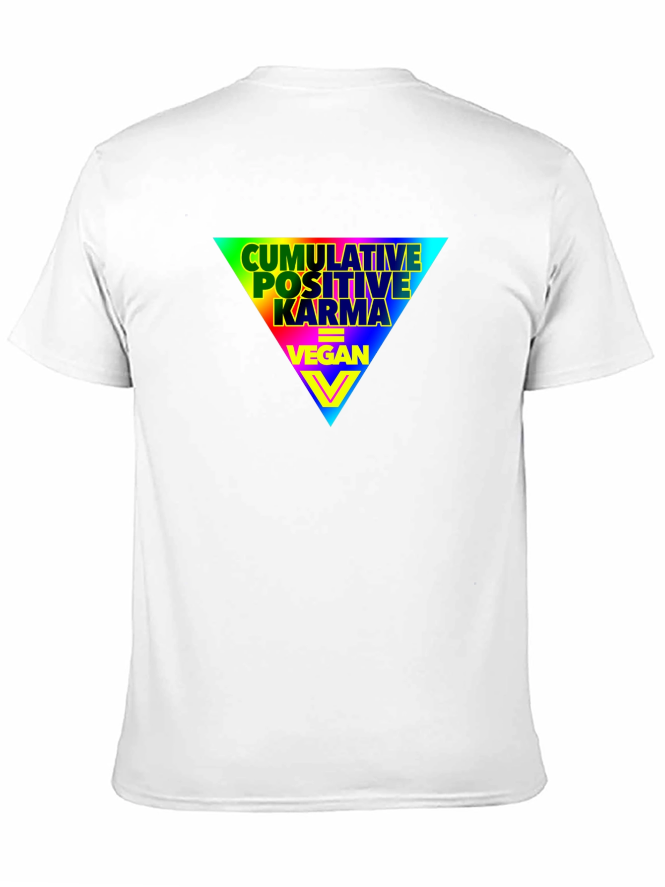 Vegan Positive Karma Rainbow Triangle Graphic T-Shirt