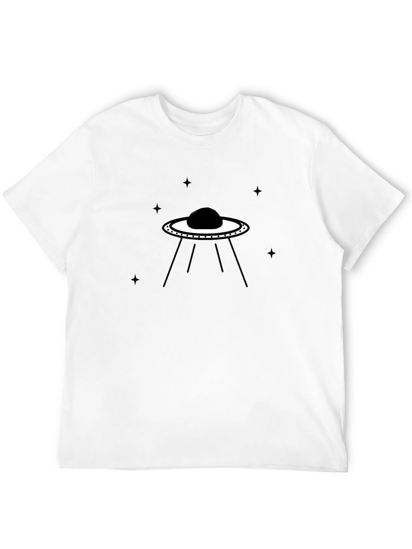 UFO Graphic Tee - Mens Black Cotton T-Shirt