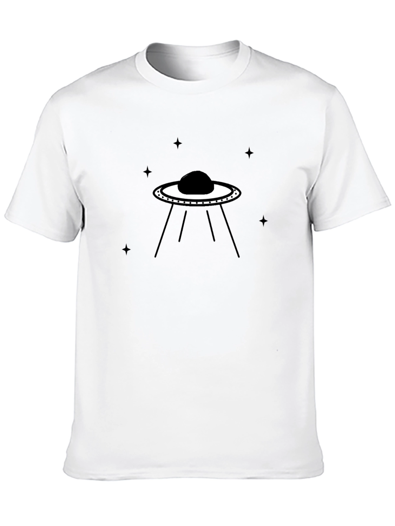 UFO Graphic Tee - Mens Black Cotton T-Shirt