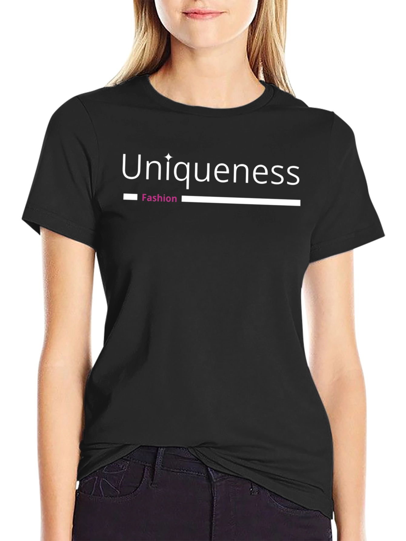 Uniqueness Fashion Black Graphic Tee