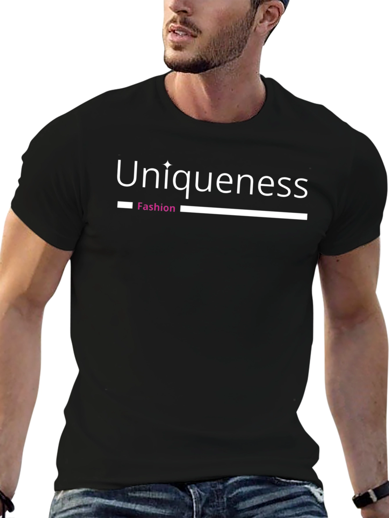 Uniqueness Fashion Black Graphic Tee