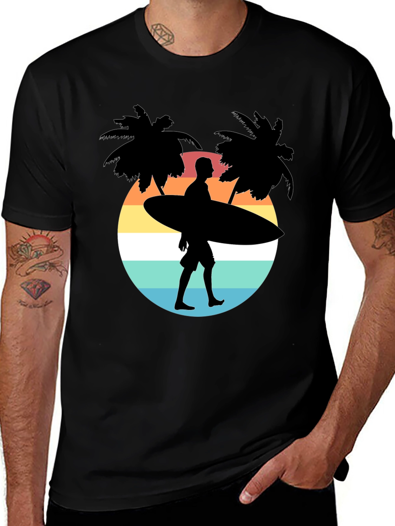 Surfer Silhouette Graphic Tee