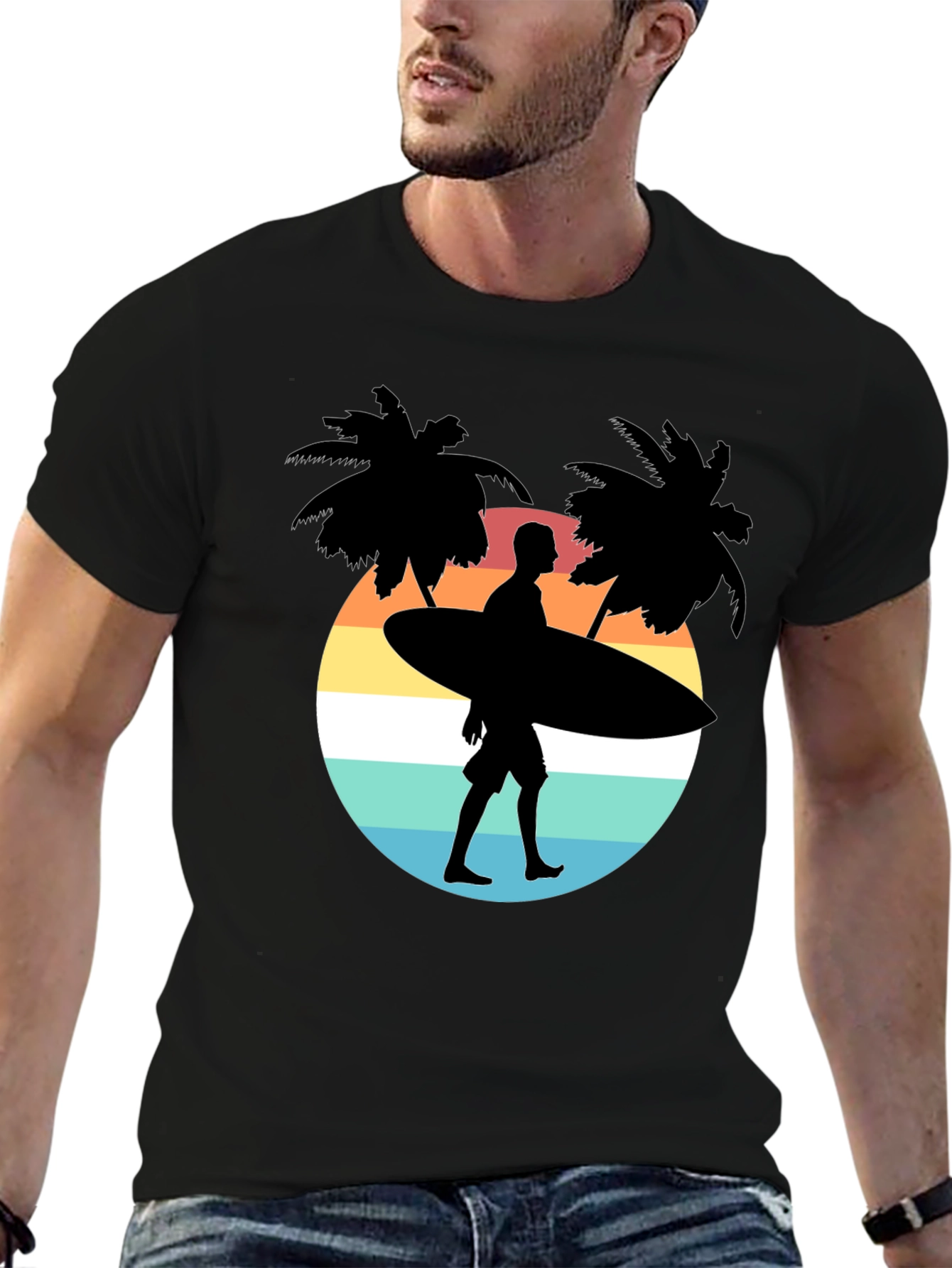 Surfer Silhouette Graphic Tee