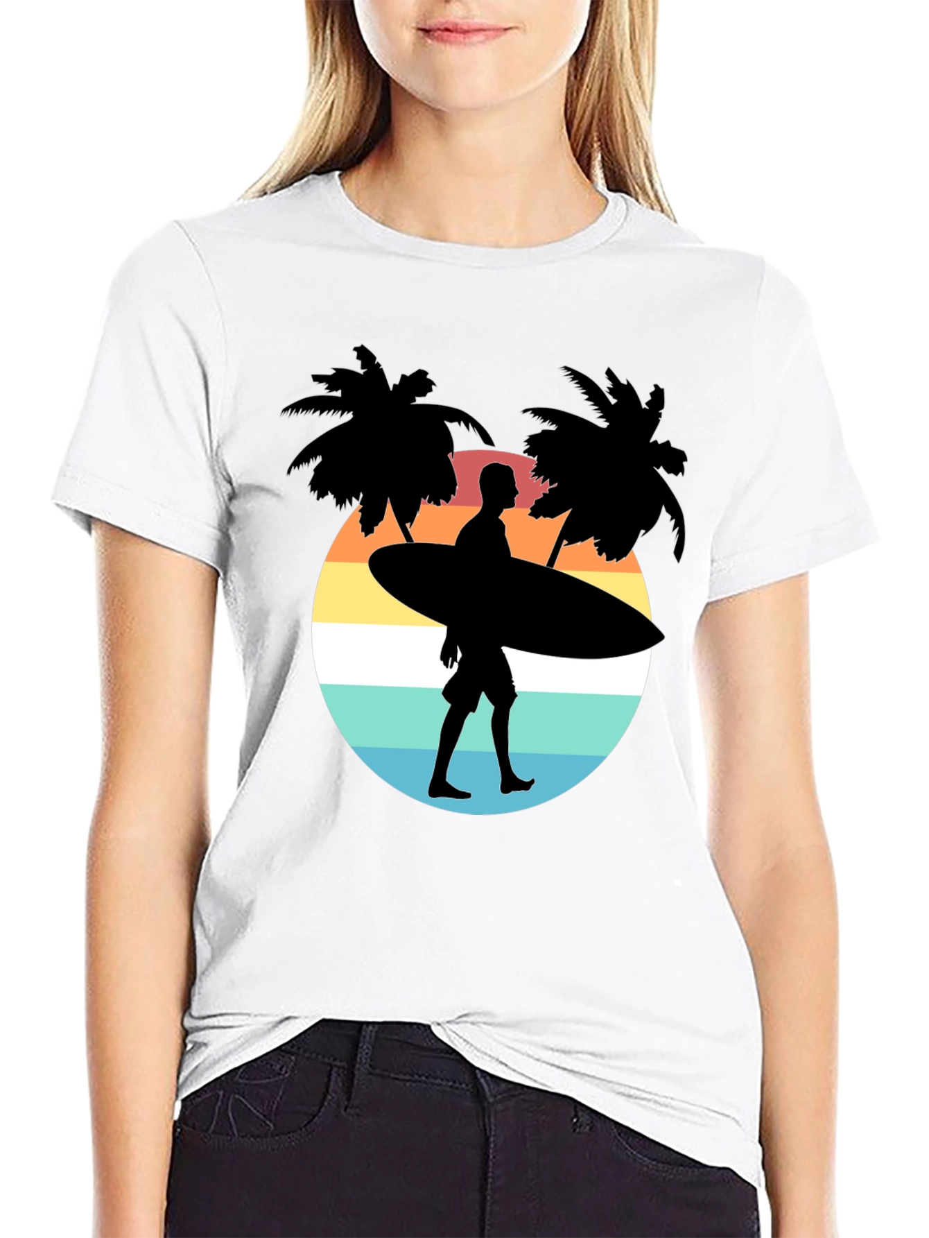 Surfer Silhouette Graphic Tee