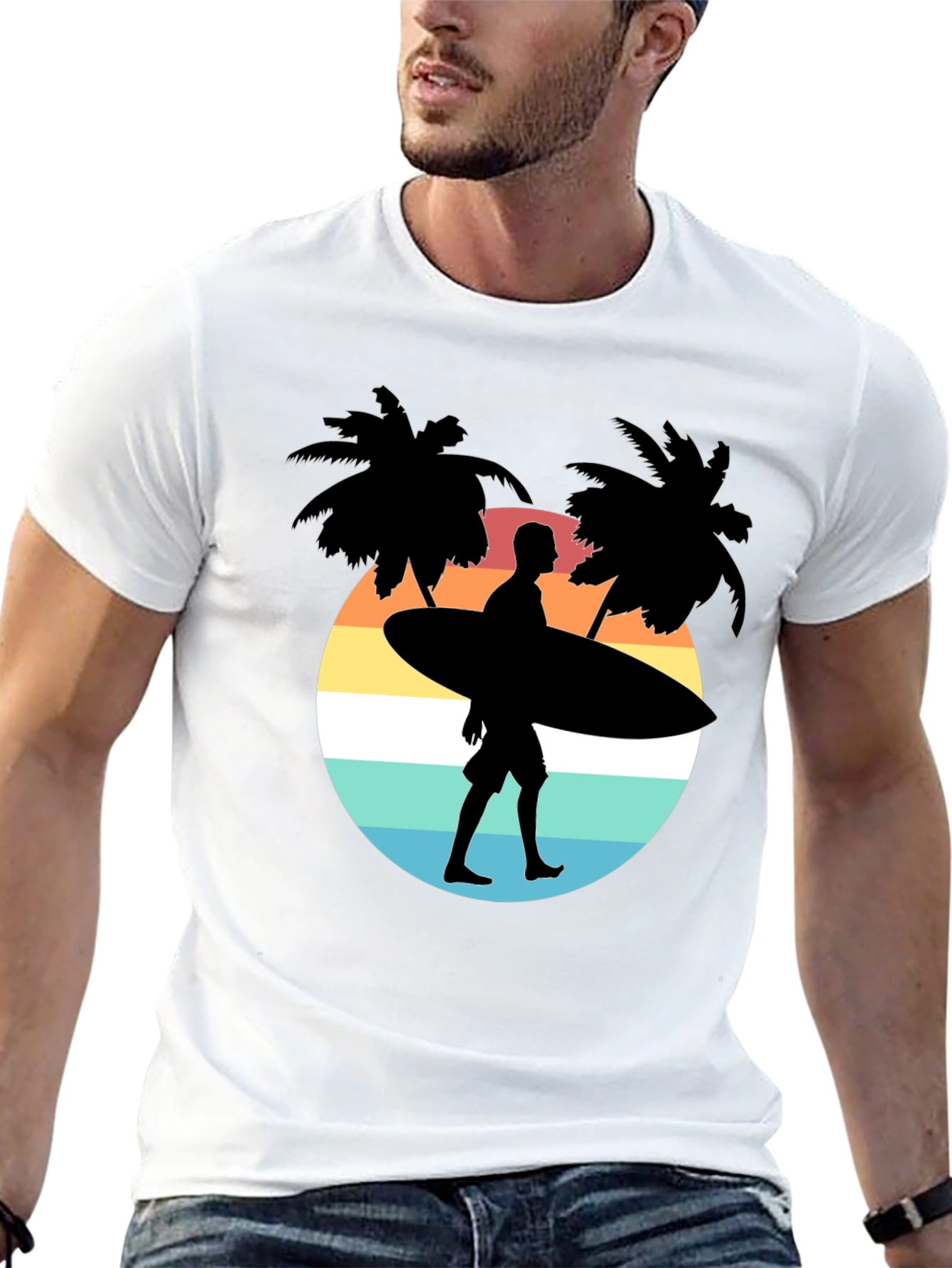 Surfer Silhouette Graphic Tee