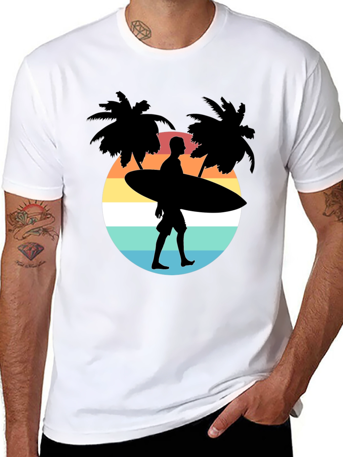 Surfer Silhouette Graphic Tee