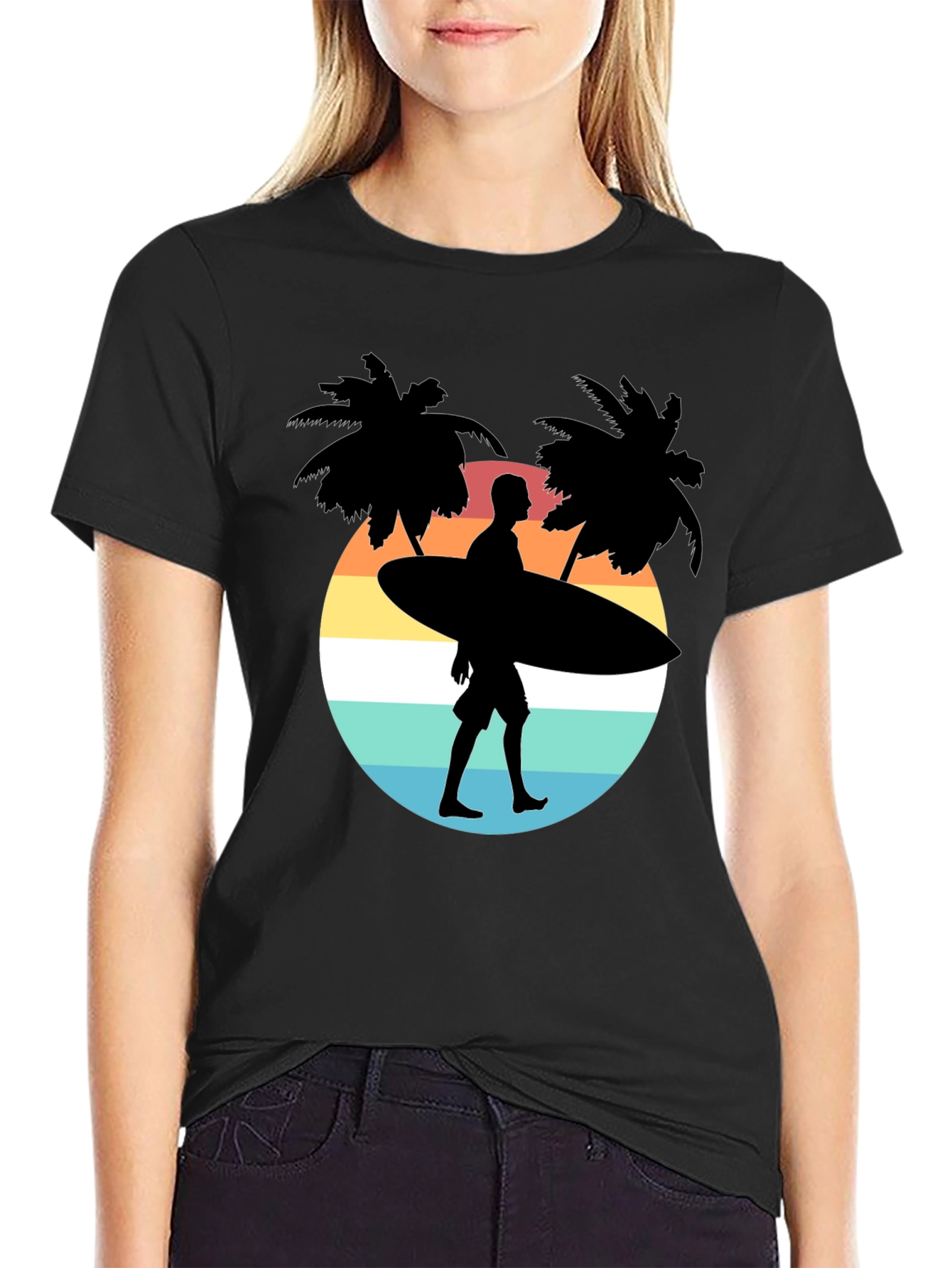 Surfer Silhouette Graphic Tee