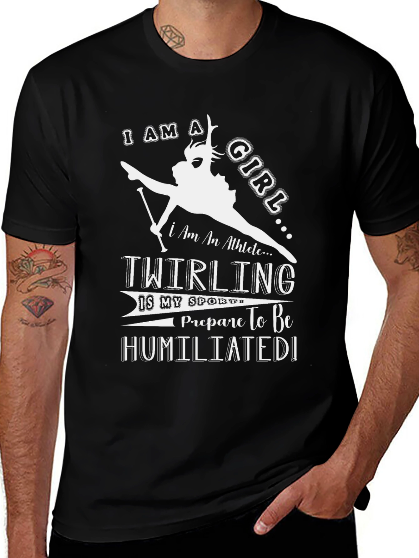 Twirling Girl Black T-Shirt - Athlete Humor Tee
