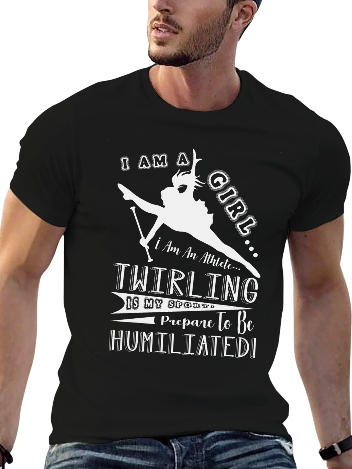 Twirling Girl Black T-Shirt - Athlete Humor Tee