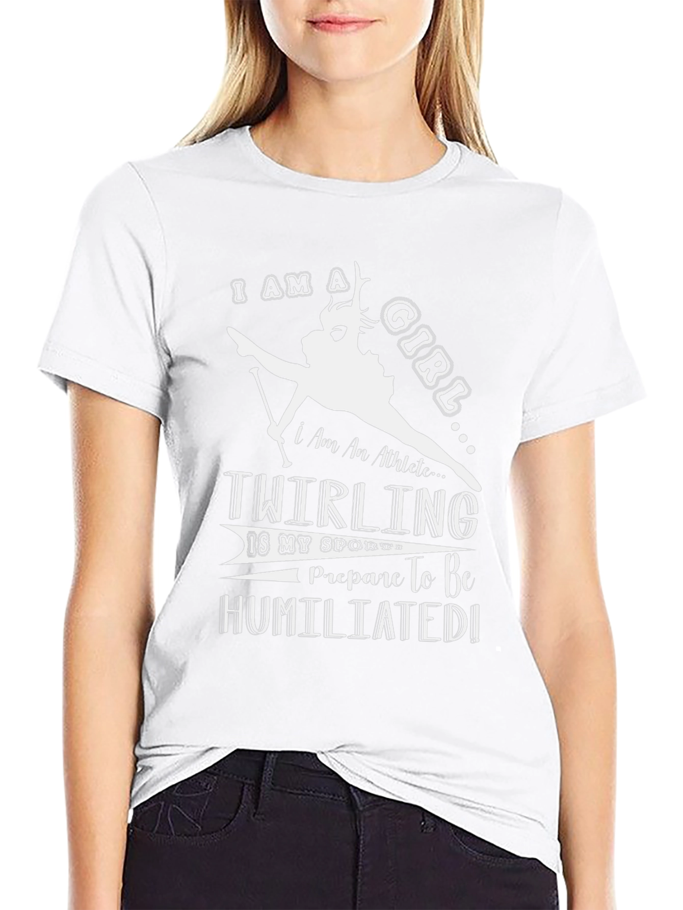 Twirling Girl Black T-Shirt - Athlete Humor Tee