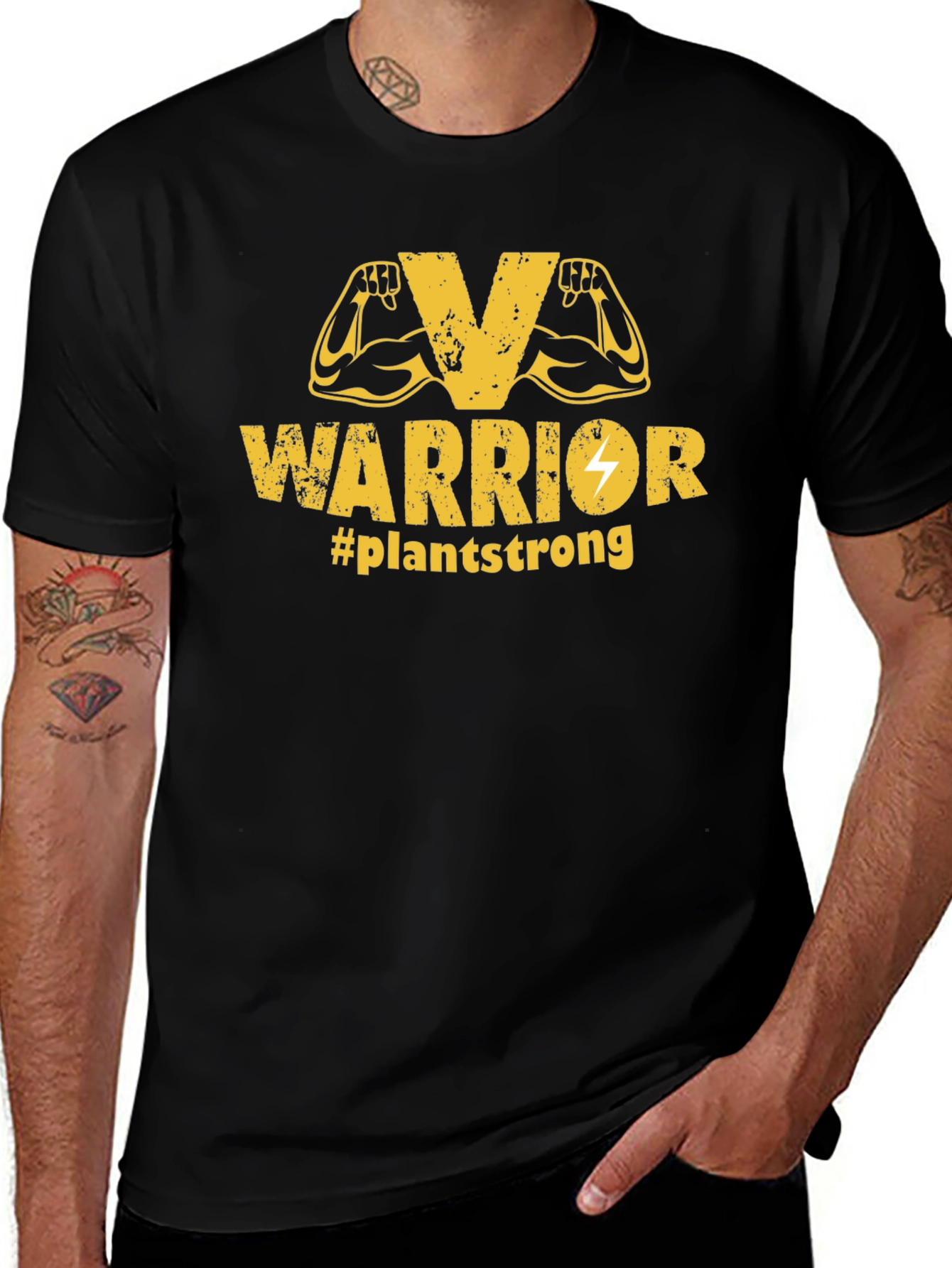 Vegan Warrior #Plantstrong Graphic T-Shirt