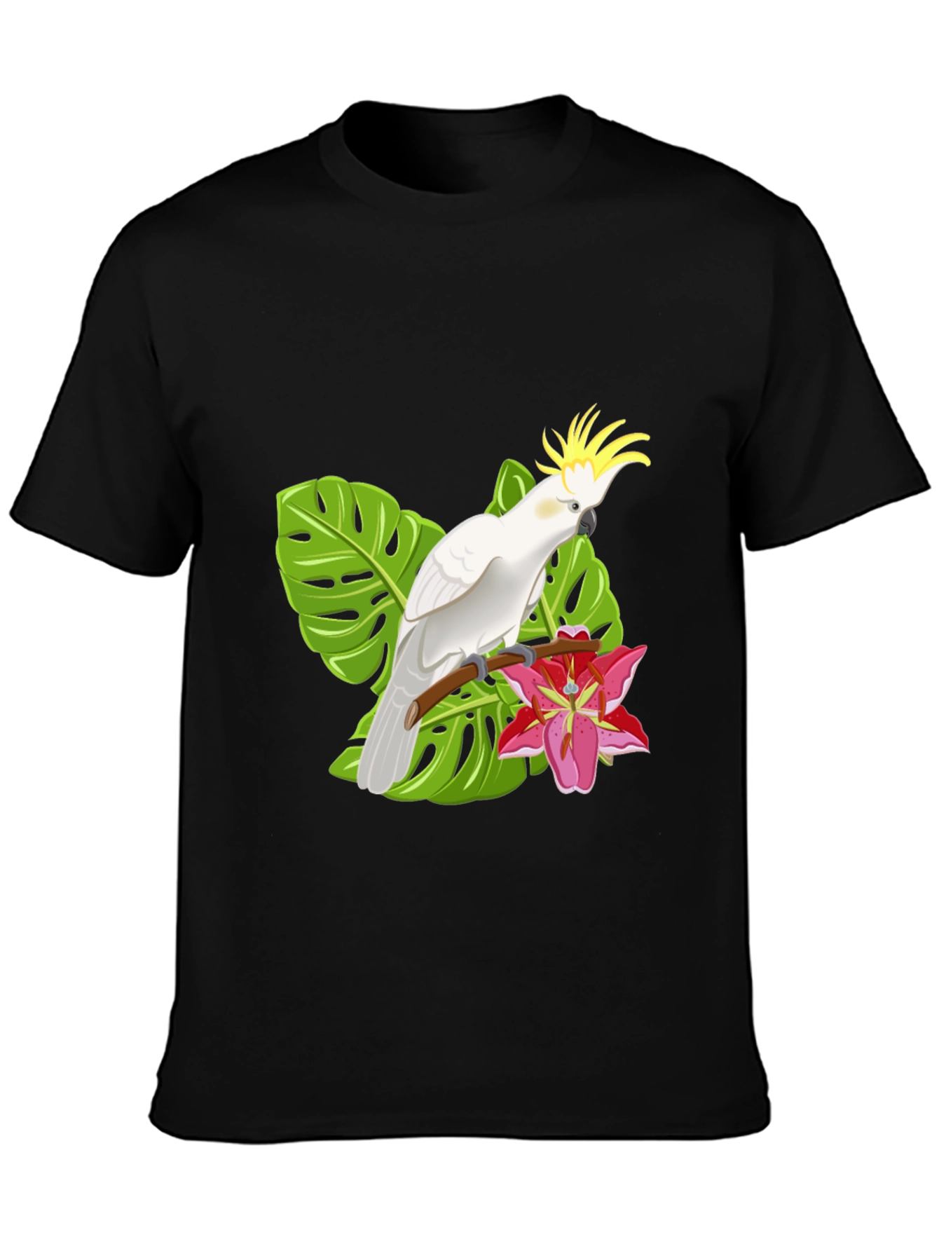 Tropical Cockatoo Graphic T-Shirt - Stylish Mens Tee