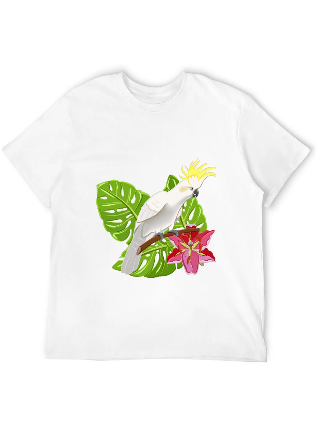 Tropical Cockatoo Graphic T-Shirt - Stylish Mens Tee