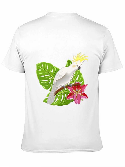 Tropical Cockatoo Graphic T-Shirt - Stylish Mens Tee