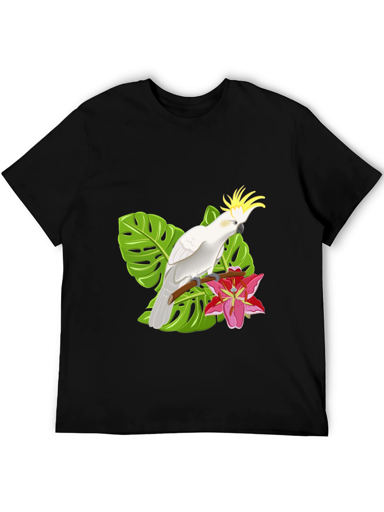 Tropical Cockatoo Graphic T-Shirt - Stylish Mens Tee