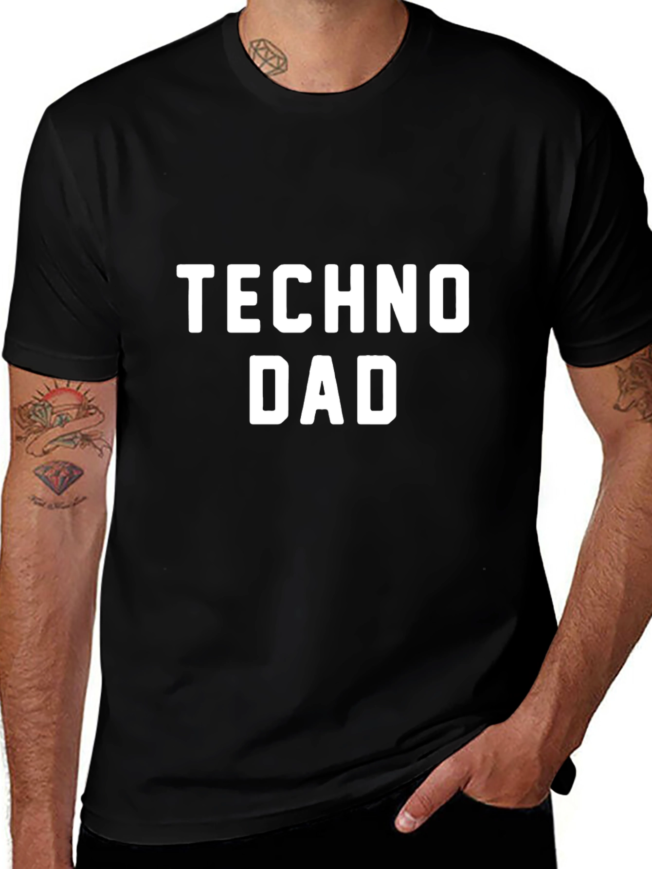 Techno Dad T-Shirt - Black Cotton Tee
